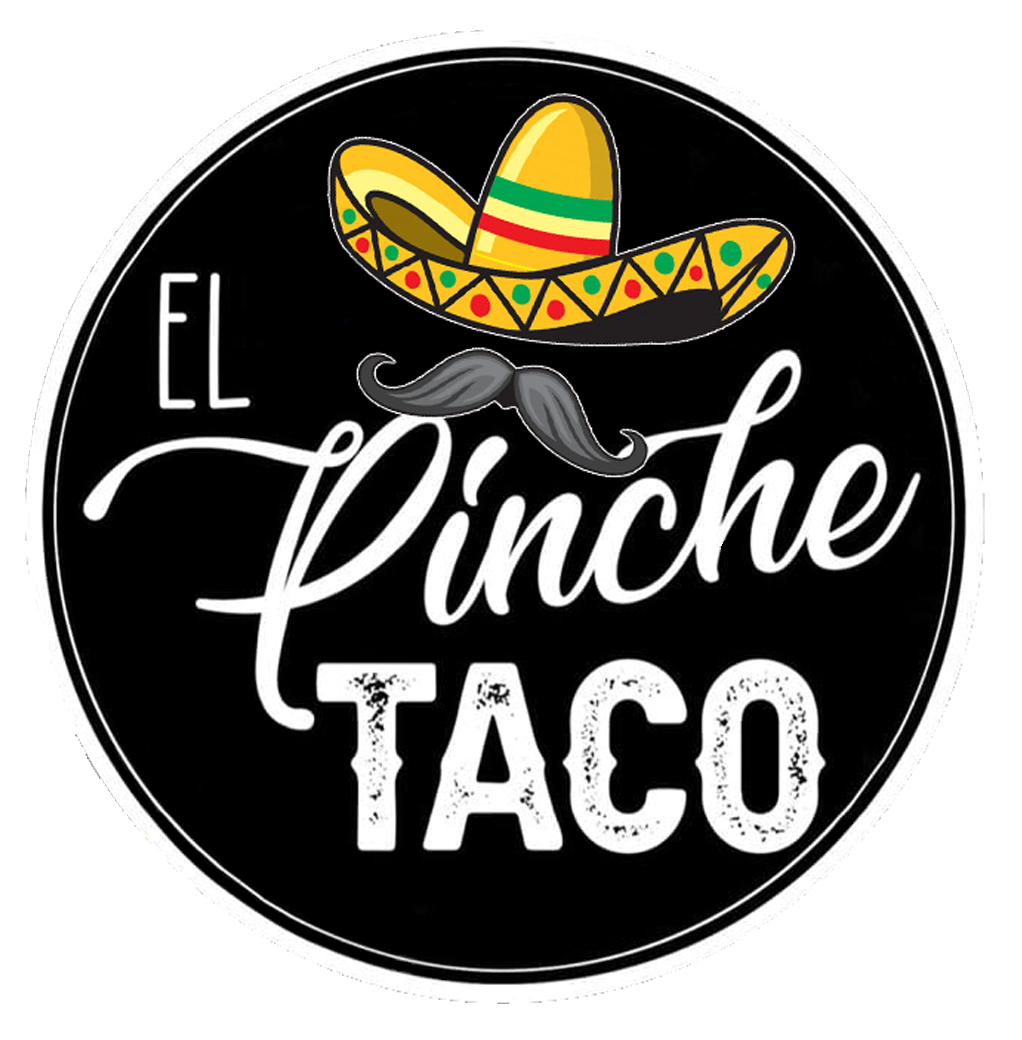 Logo de El Pinche Taco con sombrero y bigote